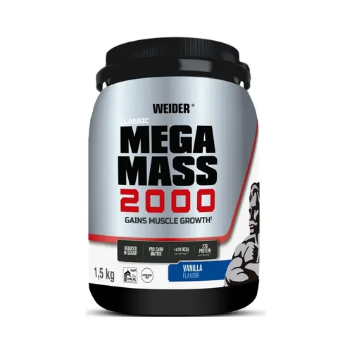 Weider Mega Mass 2000 Vanilla - Gewichtszunahme ohne Kreatin - Sportnahrung für effektive Gewichtszunahme, enthält hochwertige Proteine und Kohlenhydrate zur Unterstützung des Muskelaufbaus und schneller Regeneration.