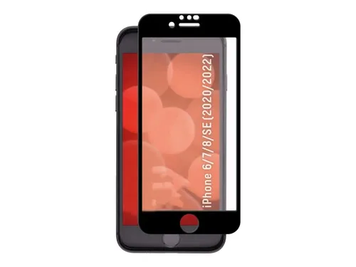 DISPLEX Real Glass - Bildschirmschutz für Handy - 3D - Glas - Rahmenfarbe schwarz - für Apple iPhone 6, 7, 8, SE (2. Generation)