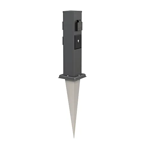 ledscom.de Garten-Steckdosen-Säule Polly mit Erdspieß, 3-Fach Smart Home, IP44, anthrazit - Steckdosen & Zubehör - Die smarte Garten-Steckdosen-Säule mit 3 Klappsteckdosen ermöglicht eine praktische Stromverteilung im Freien und lässt sich bequem per App steuern.