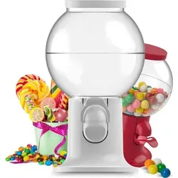 Weißer Bonbonspender für Bonbons und Kaugummis, abnehmbarer Deckel, Ausgabeöffnung Ø 2 cm - Weiß