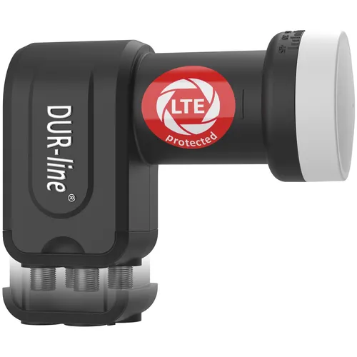 DUR-line +Ultra Quad LNB - 4 Teilnehmer schwarz, mit LTE-Filter für optimales Fernseherlebnis in Full HD und 4K, wetterfest und extrem rauscharm