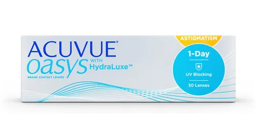 Johnson & Johnson Acuvue Oasys 1-Day für Astigmatismus - 30er Pack - Kontaktlinsen für Hornhautverkrümmung mit UV-Schutz, bieten Stabilität und Komfort für den ganzen Tag – ideal gegen müde und trockene Augen!