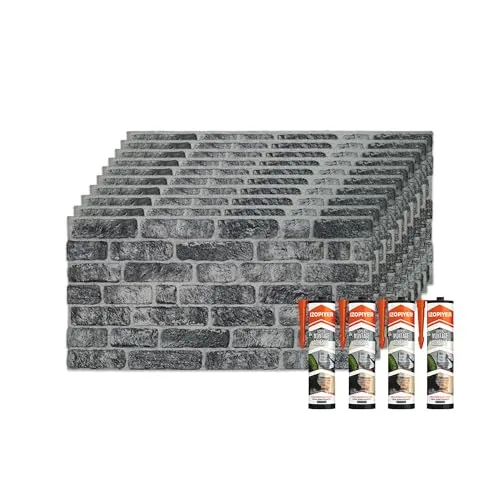 IZODEKOR Styropor 3D Wandpaneele Bausatz - Wandverkleidung für kreative Raumgestaltung - Gestalten Sie Ihre Wände neu mit dem IZODEKOR Styropor 3D Wandpaneele Bausatz. Enthält 10 Paneele und 4 Kleber für eine einfache Montage. Ideal für individuelle Akzente in jedem Raum.