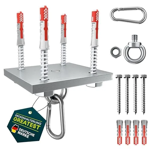 Yourkon Wand- & Deckenhalterung Greatest verzinkt Für Boxsäcke, Hängesessel & Yogatücher