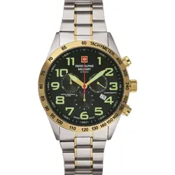 Swiss Alpine Military Quarzuhr 7047.9144SAM - Armbanduhren mit Schweizer Quarzwerk, 10 ATM wasserdicht und elegantes bicolor Edelstahlarmband für stilvolle Anlässe.