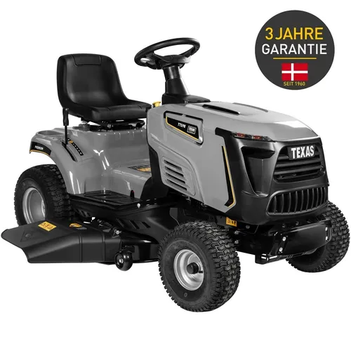 TEXAS Premium Aufsitzmäher TTS98 - 12PS Rasentraktor - Rasenmäher der Kategorie Aufsitzmäher mit 12PS und 98cm Schnittbreite. Ausgestattet mit Elektrostart und Mulchkit für effizientes Mähen und einfache Handhabung.