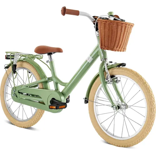 YOUKE CLASSIC 18 Retro Green – Kinderfahrrad - Kinderfahrrad für Abenteurer ab 5 Jahren, mit leichtem Aluminiumrahmen und sicherem V-Brake-System für maximale Kontrolle. Ideal für Körpergrößen von 100-120 cm.