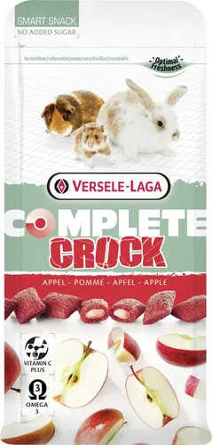 VERSELE LAGA Crock Complete Apple - Apfel-Leckerli für Kaninchen und Nager, gesunder Snack für glückliche Haustiere, 50g
