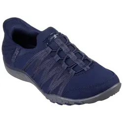 Skechers Damen Breathe Easy-Roll with Me Sneaker, Navy, 35 EU - Damen-Sneaker mit freihändigen Slip-Ins für einfache Passform und exklusivem Fersenkissen für sicheren Halt. Genießen Sie den luftgekühlten Komfort dank der Memory-Schaum Einlegesohle und der veganen Materialien.