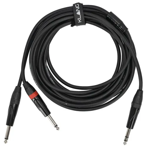 Klang Y-Audiokabel, 6 Meter 6,3 mm Klinke, male, stereo/ 2 x 6,3mm Klinke, ma...