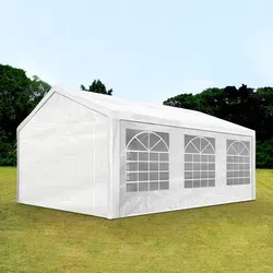 TOOLPORT FLEX 4x6m Partyzelt - Weiß, Wasserdicht & Modular - Pavillons: Das TOOLPORT FLEX Partyzelt bietet 24m² Platz, ist 100% wasserdicht und lässt sich schnell ohne Werkzeug aufbauen. Ideal für Gartenpartys und Events, flexibel erweiterbar!