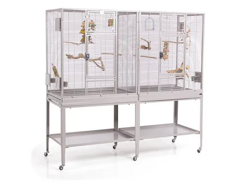 Montana Cages Vogelkäfig Madeira Double - Großzügiger Platz für Ihre Vögel - Käfige für den Indoor-Bereich, mit Edelstahlnäpfen und Flachdach-Design, ideal für das Wohlbefinden Ihrer Vögel.