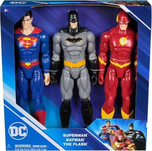 DC Comics 6072364 Batman, Superman und The Flash Actionfiguren 30 cm - Actionfiguren für Kinder: Set mit 30 cm großen, detailgetreuen Figuren von Batman, Superman und The Flash, ideal für fantasievolles Spielen und kreative Abenteuer.