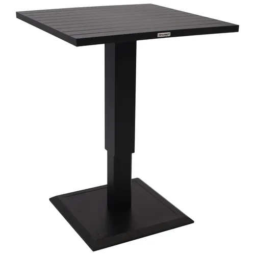 DEGAMO Lifttisch Stehtisch Laval 75x75cm – Höhenverstellbarer Aluminiumtisch - Vielseitig einsetzbarer Lifttisch für Balkon und Terrasse: Höhenverstellbar von 70 bis 100 cm, ideal für entspannte Stunden im Freien. Robustes Aluminiumgestell in Anthrazit sorgt für Langlebigkeit und Stabilität.