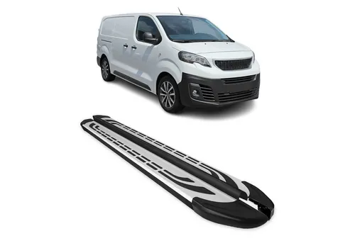 OMAC Kfz-Schmutzfänger Trittbretter für Peugeot Traveller L2 L3 (2017-2025) - Hochwertige, rutschfeste Trittbretter aus Aluminium für Peugeot Traveller, bieten sicheren Zugang und schützen die Karosserie vor Beschädigungen. Robust und wetterfest, ideal für alle Jahreszeiten.