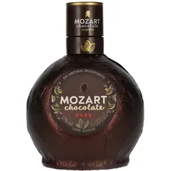 Mozart Chocolate Dark Likör 17% Vol. 0,5l - Likör & Kräuterschnaps, nahezu vegan mit intensivem Kakaogenuss und ohne Milchprodukte - ideal für Schokoladenliebhaber.