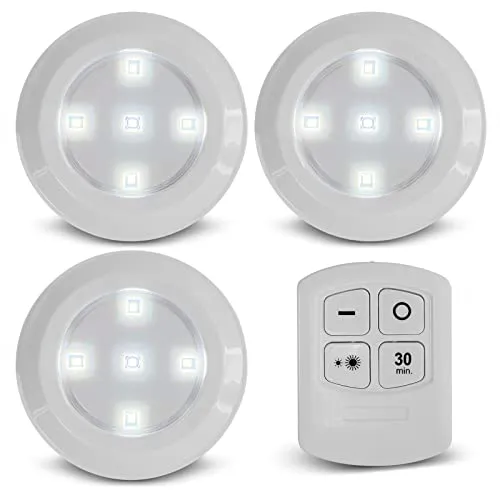 Eaxus LED Touch-Leuchten 3er-Set mit Fernbedienung - Energiesparlampen mit 2 Lichtmodi, ideal für vielseitige Anwendungen in jedem Raum - moderne Touch-Steuerung für komfortable Bedienung.