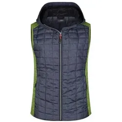 Ladies' Knitted Hybrid Vest Weste im stylischen Materialmix grau/grün, Gr. L