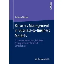 Recovery Management in Business-to-Business Markets - Fachbuch über die konzeptionellen Dimensionen und finanziellen Beiträge des Recovery Managements in B2B-Märkten, ideal für Unternehmensstrategen und Manager.