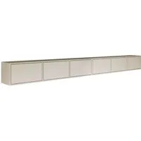 Selsey TV-Hängeboard Framme 300 cm in Kaschmirgrau – Modernes Design - Hängendes TV-Board Framme mit 300 cm Breite, griffloser Front und mattem Finish. Ideal für moderne Wohnräume, bietet eleganten Stauraum und schafft ein luftiges Ambiente.
