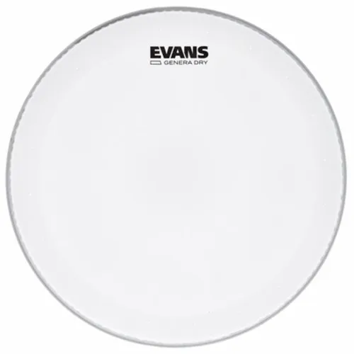 Evans 14" Genera Dry Coated Snare - Felle, 14" Snare Schlagfell mit eingearbeitetem Dämpfring für definierte Ansprache und extrem kurzes Sustain – ideal für trockene Sounds.