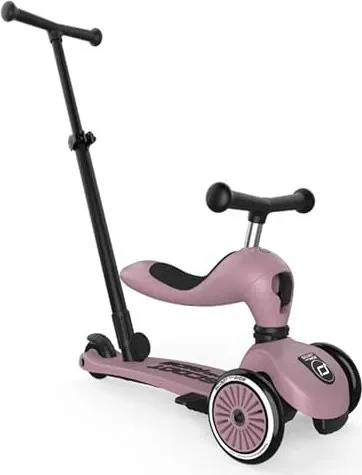 Scoot and Ride Highwaykick 1 Push Go - 2-in-1 Kinderkickboard - Roller / Kickboards, schnell verwandelbar ohne Werkzeug, ideal für Kinder von 1 bis 5 Jahren mit komfortablem Sitz und rutschfester Fußplatte.