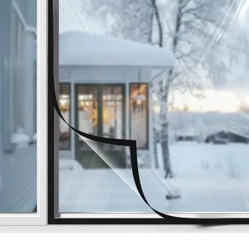 BKSAI Thermofolie für Fenster – 7-fach dicke Kälteschutzfolie (170x150 cm) - Einfache Montage ohne Bohren: Die BKSAI Thermofolie sorgt für effektive Wärmedämmung und reduziert Kondenswasser. Mit 7-facher Stärke ist sie reißfest und langlebig – ideal für jedes Zuhause.