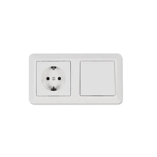 Schalter und Steckdosen Set McPower Cup "Tür 2-fach", weiß, 3-teilig - Steckdosen & Zubehör – Flexibles 3-teiliges Set für horizontale und vertikale Montage, ideal für jeden Einrichtungsstil und sicher dank Einsteckschutz.