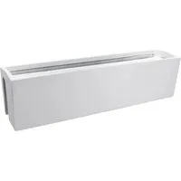 VIVANNO Balkonkasten Fiberglas BALKONA CLASSIC - Weiß Matt, 80 cm - Eleganter Blumenkasten für Ihr Balkongeländer, wetterfestes Fiberglas, einfaches Aufhängen ohne zusätzliche Befestigung, ideal für ganzjährige Bepflanzung.