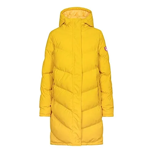 Derbe Damen Winter Steppmantel IPSHOLM - Gelb 040, Größe 42 - Funktionsjacken - Hochwertiger Steppmantel mit nachhaltiger DuPont Sorona Wattierung für gleichmäßige Wärme und optimalen Tragekomfort.