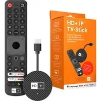 HD+ IP TV-Stick - 4K Streaming mit 3 Monaten HD+ Abo, flexibles Fernsehen ohne Installation und über 100 HD-Sender