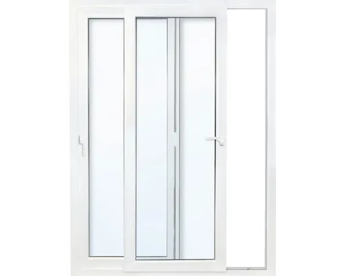 Schiebetür Kunststoff weiß mit ESG 3000x2100 mm