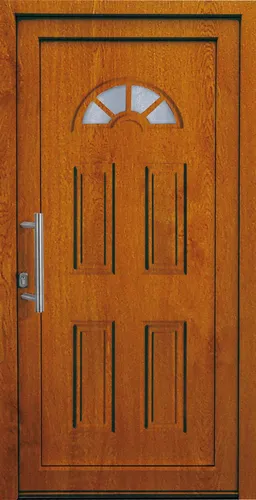 Panto Haustür Modell K001 DIN links - golden oak 110 x 210 cm - Stilvolle Panto Haustür Modell K001 in golden oak, bietet Sicherheit und einladendes Design für Ihr Zuhause.