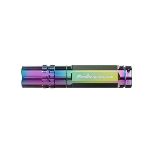Fenix SILVGLOW Worldwide Limited Edition Colorblast Schlüsseltaschenlampe - Kompakte Taschenlampe mit bis zu 100 Lumen und 54 Metern Reichweite. Robuste Edelstahlkonstruktion, wasserdicht (IP68) und mit 3 Helligkeitsstufen für vielseitige Anwendungen. Ideal für den Alltag und unterwegs.