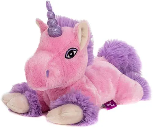Habibi Plush Wärmekissen Einhorn rosa mit Glitzerhorn - Heizkissen für Kinder und Erwachsene, kuschelig weich mit herausnehmbarer Füllung und Lavendel-Jasmin-Duft, ideal zum Wärmen und Kühlen.