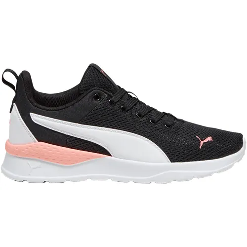 PUMA Unisex Anzarun Lite Turnschuhe, Puma Black/Puma White/Peach Smoothie, 43 EU - Leichte Sportschuhe mit innovativer SoftFoam+ Innensohle für hohen Komfort. Das atmungsaktive Mesh-Obermaterial sorgt für optimale Belüftung beim Training.