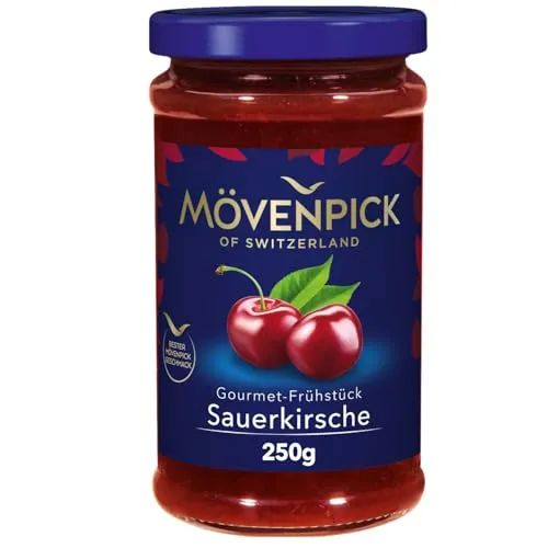 Mövenpick Gourmet-Frühstück Sauerkirsche, Premium Fruchtaufstrich, 55 Prozent Frucht, 250 g