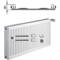 Kermi Profil-K Flachheizkörper Typ 10 Weiß 600x61x800mm - Sonstige Elektroinstallationsartikel mit innovativer x2-Technik für hohe Heizleistung bei niedrigen Temperaturen. Ideal für Neubau und Sanierung, sorgt für angenehme Wärme und reduziert den Energieverbrauch.