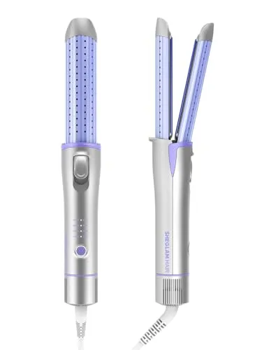 SHEGLAM Kaltluft Glätteisen Kamm 2 in 1 - Lockenwickler mit 360° Luftstrom für schädigungsfreies Styling, 5 Temperatureinstellungen für alle Haartypen und ideal für glänzende, frizzfreie Ergebnisse.