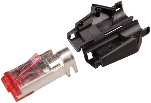 HIROSE RJ45 Stecker STP TM21 schwarz, 100 Stück - Zubehör Netzwerk, hochwertiger Cat.6 Stecker für zuverlässige Datenübertragung, ideal für professionelle Anwendungen.
