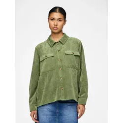 Hemdbluse "PCEFFI LS SHIRT WVN NOOS" in Olivine, Gr. S - Moderne Hemdbluse für Frauen von Pieces mit weiten Schnitt und langen Ärmeln. Das elastische Material sorgt für eine optimale Passform und hohen Tragekomfort.