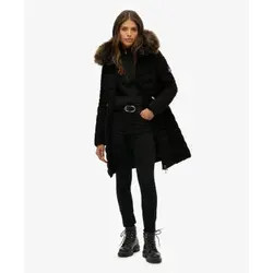 Superdry für Damen. W5011999A Fuji Faux Coat schwarz (M), Lässig, Polyester