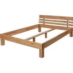 Krok Wood Massivholzbett Julia 160x200 cm - Modernes, geöltes Massivholzbett aus Buche mit stabilem Kopfteil, ideal für Jugend- oder Ehebett. Langlebig und knarrfrei – perfekt für erholsamen Schlaf.