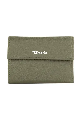 Tamaris Leder Geldbörse Amanda Wallet Lightkhaki - Kompakte Geldbörse mit 6 Kreditkartenfächern und separatem Münzfach. Hochwertige genarbte Optik und edle Details sorgen für stilvolle Aufbewahrung Ihrer Wertsachen. Ideal für die Handtasche mit Maßen von 12 x 8 x 2,5 cm.