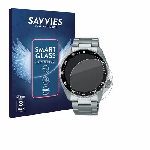 3x Savvies Schutzglas für Seiko 5 Sports SRPM11K1 Panzer Folie Glas klar