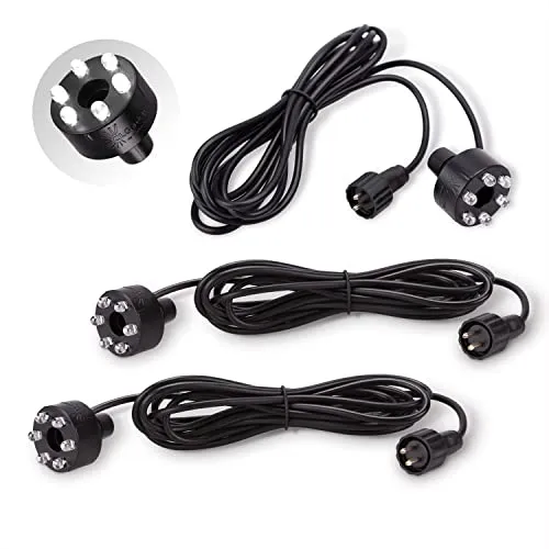 CLGarden 3 Stück LED Ring kalt Weiss für Springbrunnen Set - Brunnenzubehör & Kaskadenzubehör – Setzen Sie Ihren Wasserauslauf mit diesen wasserdichten LED Ringen in kaltweiß perfekt in Szene. Inklusive 2m Anschlusskabel, ideal für stimmungsvolle Beleuchtung.