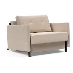 INNOVATION LIVING TM Sessel CUBED Schlafsessel - Platzsparender Schlafsessel mit Dauerschlaffunktion, ideal für kleine Räume. Komfortschaum-Polsterung und modernes Design in beige.