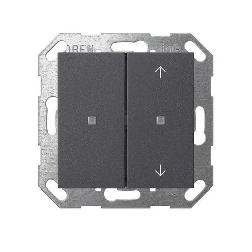 Gira 517528 KNX Taster Wippe 2fach, Anthrazit - KNX Taster & Busankoppler mit integriertem Temperatursensor und vielseitiger Wippen- oder Tastenfunktion für höchste Flexibilität in der Smart Home Steuerung.