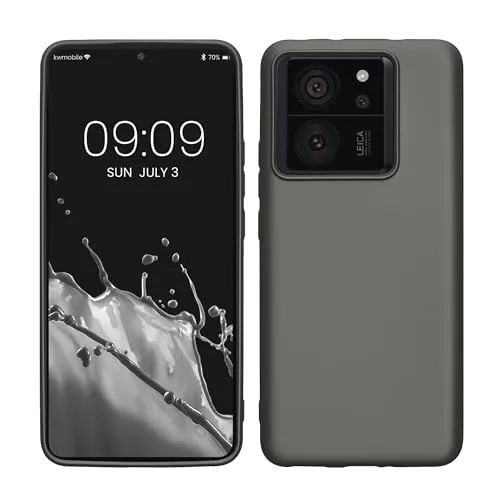 kwmobile Handyhülle für Xiaomi 13T / 13T Pro Hülle - Silikon Case metallisch schimmernd - Schutzhülle Cover - Metallic Grau
