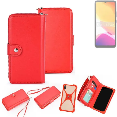 2in1 Hülle Portemonnee für Cubot Note 21 Schutzhülle Case Handyhülle rot